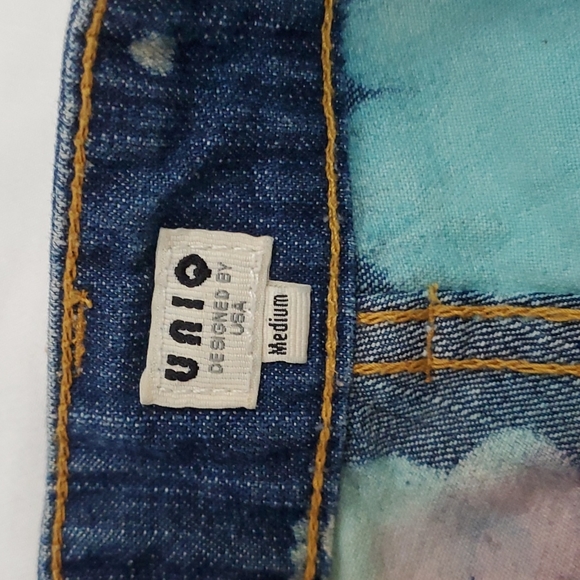 Uniq distressed tie dye jean cut-off shorts - Picture 10 of 12